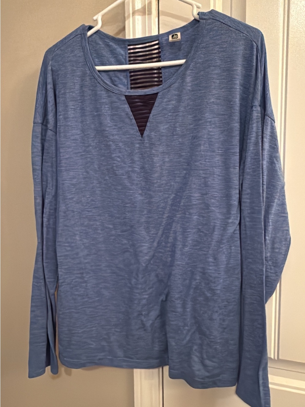 Light Blue Long Sleeve Slub Knit Top